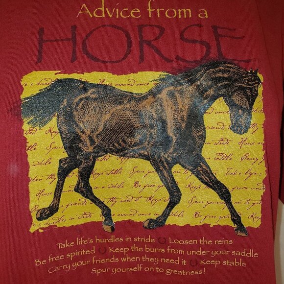 Advice from a Horse Gildan T-Shirt, L, Red - Picture 2 of 5